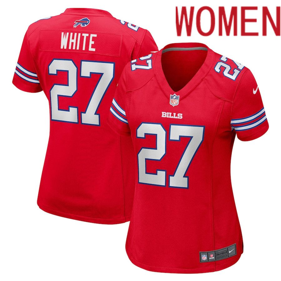 Women Buffalo Bills #27 TreDavious White Nike Red Game Player NFL Jersey->women nfl jersey->Women Jersey